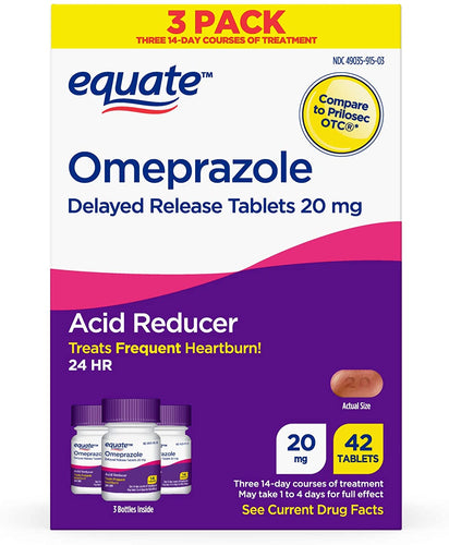 Equate Delayed Release Tablet 20Mg Acid Reducer Omeprazole 42ct... by Equate