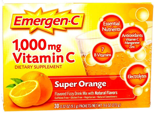 Alacer Emergen-c 1000 Mg Vitamin C - Super Orange - 30 Packet