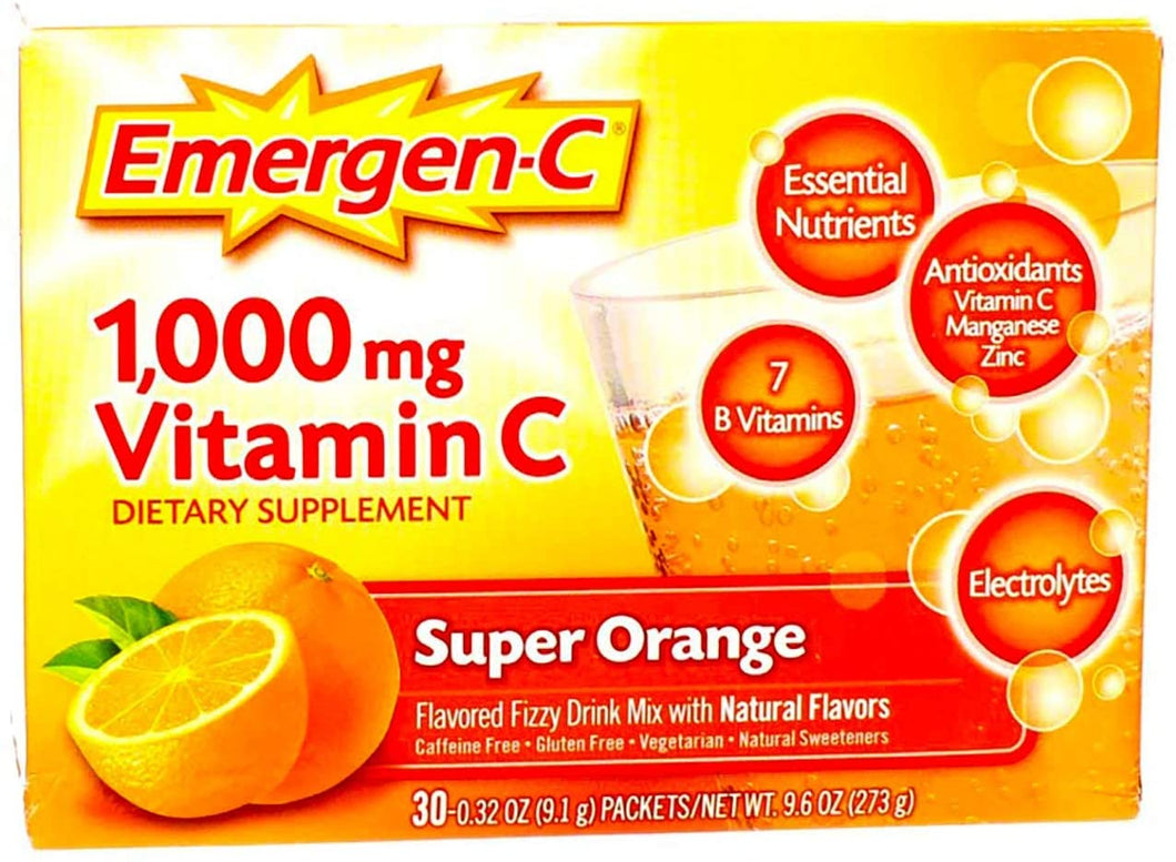 Alacer Emergen-c 1000 Mg Vitamin C - Super Orange - 30 Packet