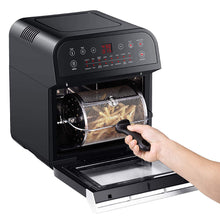 Load image into Gallery viewer, GoWISE USA 12.7-Quart Electric Air Fryer Oven w/Rotisserie and Dehydrator + Accessory Set and 50 Recipes (Black (Deluxe))