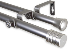 Load image into Gallery viewer, Lee Double Curtain Rod 28-48 inch - Satin Nickel