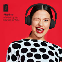 Load image into Gallery viewer, Out There, Active Noise Cancelling On-Ear Bluetooth Headphones | 17 Hour Playtime, 50 ft. Range, Hands-Free Calling, Sweat and Rain Resistant IPX4 Rated | JAM Audio Black