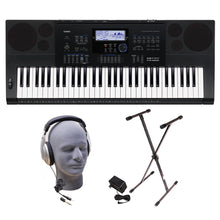 Load image into Gallery viewer, Casio CTK-6200 Premium Pack 61-Key Premium Keyboard Pack with Samson HP30 Closed-Cup Headphones, Power Supply and Stand