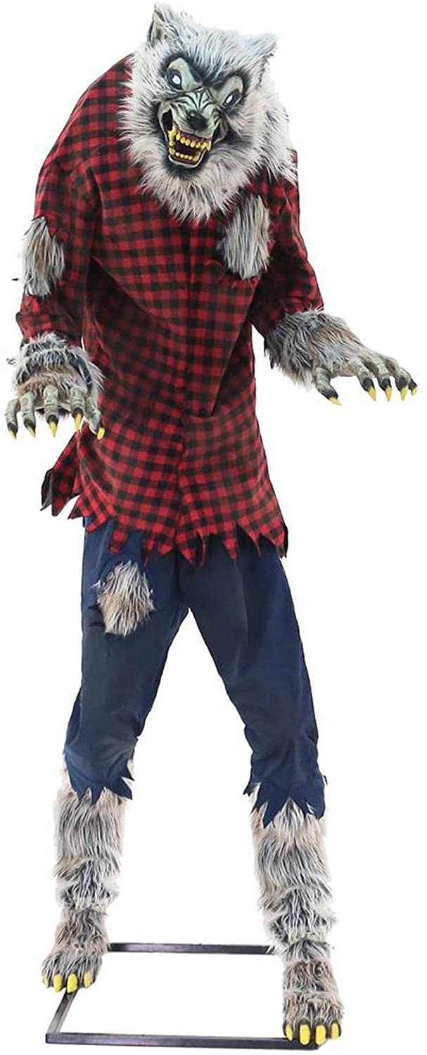Halloween Decor Howling Werewolf 7 ft. Animated Realistic LCD Moving Eyes Plug-in
