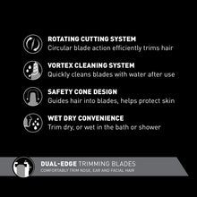 Load image into Gallery viewer, Panasonic Nose Hair Trimmer and Ear Hair Trimmer ER-GN30-K, Men's Wet/Dry Trimmer with Vortex Cleaning System, Battery-Operated