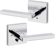 Load image into Gallery viewer, Kwikset 91550-029 Halifax Square Bed/Bath Lever in Iron Black