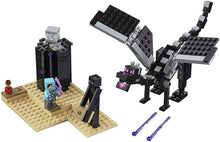 Load image into Gallery viewer, LEGO Minecraft The End Battle 21151 Ender Dragon Building Kit includes Dragon Slayer and Enderman Toy Figures for Dragon Fighting Adventures (222 Pieces)