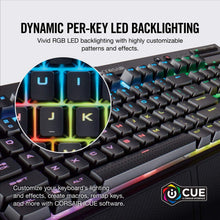 Load image into Gallery viewer, Corsair K68 RGB Mechanical Gaming Keyboard, Backlit RGB LED, Dust and Spill Resistant - Linear &amp; Quiet - Cherry MX Red