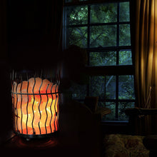 Load image into Gallery viewer, WBM 1301B Himalayan Glow Himalayan Salt lamp Night Light Tall Round Basket Salt lamp,Himalayan Night Light Salt Lamp with ETL Salt lamp Light Bulb/Dimmer Control and Salt Chunks