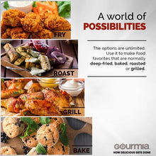 Load image into Gallery viewer, Gourmia GAF718 Digital Free Fry Air Fryer- No Oil Healthy Cooking - Touch LCD Display with 8 Presets - 1700 Watt - 7 Qt Basket Pan - Recipe Book Included