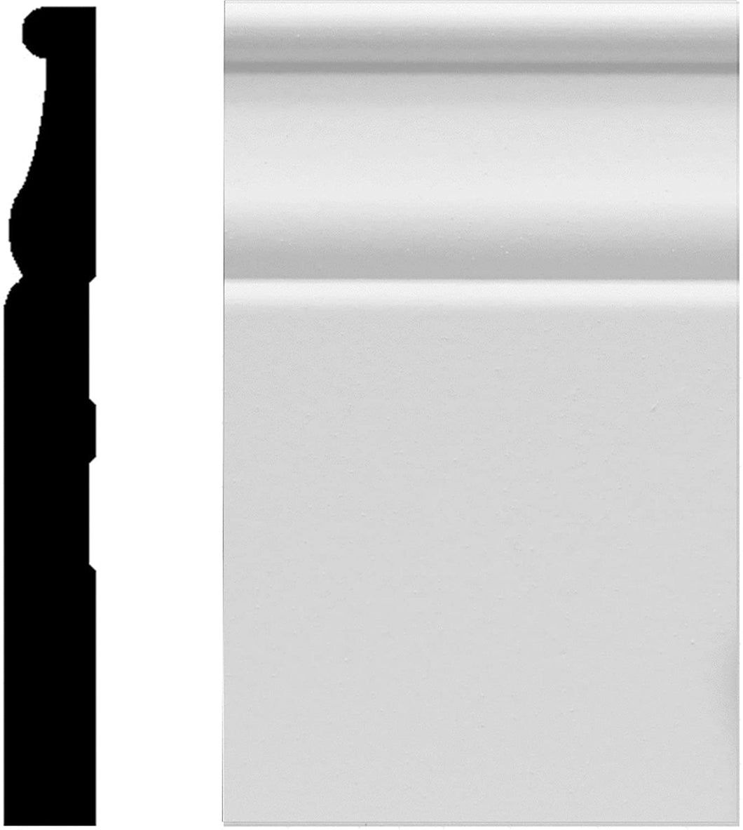 House of Fara 8827 1/2 in. x 4-1/4 in. x 96 in. MDF Primed Colonial Base Moulding