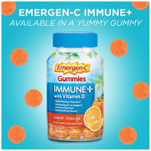 Load image into Gallery viewer, Emergen-C Immune+ Immune Gummies, Vitamin D plus 750 mg Vitamin C, Immune Support Dietary Supplement, Caffeine Free, Gluten Free, Super Orange Flavor - 45 Count