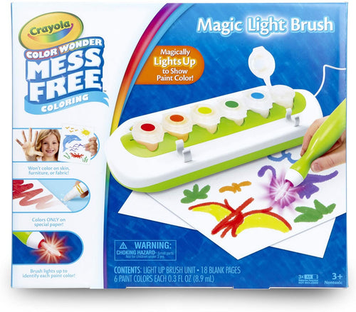 Crayola Color Wonder Mess Free Magic Light Brush 2.0 Paint Set, Gift for Kids Age 3+