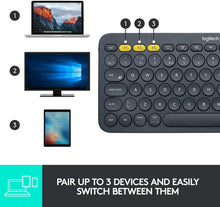 Load image into Gallery viewer, Logitech K380 Multi-Device Bluetooth Keyboard, Dark Grey (920-007558)