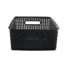 Load image into Gallery viewer, Advantus Plastic Weave Bins, Medium, Black, Pack of 2