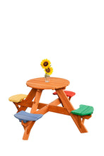 Load image into Gallery viewer, Creative Cedar Designs 7605 Childrens Wooden w/Seats Picnic Table, Cedar Wood with Blue, Green, Red, Yellow