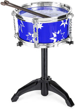 Load image into Gallery viewer, Best Choice Products 11-Piece Kids Starter Drum Set w/Bass, Tom Drums, Snare, Cymbal, Stool, Blue