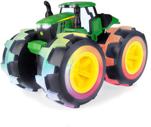 Load image into Gallery viewer, TOMY John Deere Monster Treads Deluxe Lightning Wheels Tractor