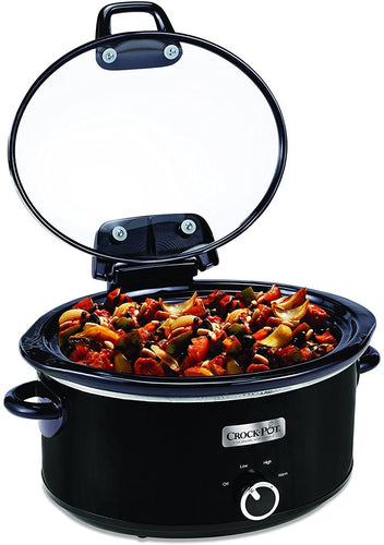 Crockpot Metallic Cooker with Hinged Lid, 6 quart, Black (SCCPVM600H-BI)