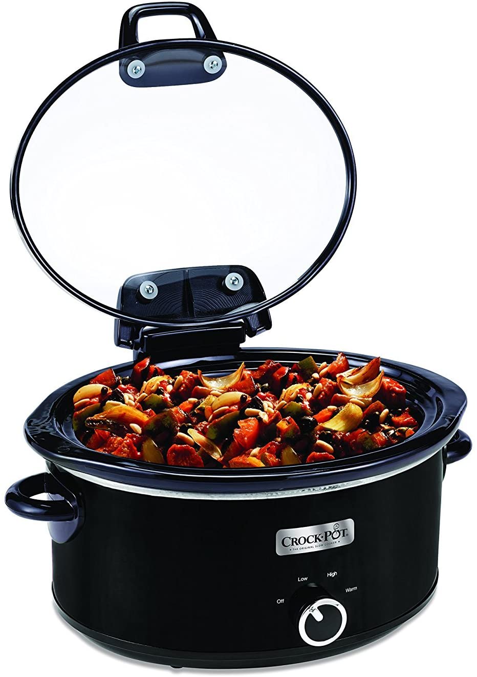Crockpot Metallic Cooker with Hinged Lid, 6 quart, Black (SCCPVM600H-BI)