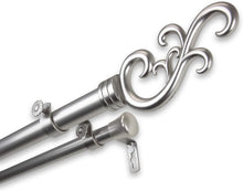 Load image into Gallery viewer, Rod Desyne Madeline Double Curtain Rod, 28-48", Black