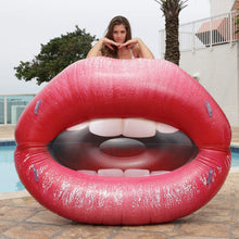 Load image into Gallery viewer, Poolcandy Luscious Lips Jumbo Pool Raft for Beach and Swimming Pool - Fits 3 People Comfortably