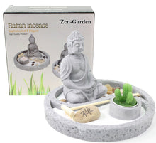 Load image into Gallery viewer, Tabletop Buddha Zen Garden Rock Rake Sand Cactus Candle Holder Home Decor Gift