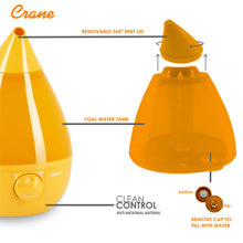 Load image into Gallery viewer, Crane Humidifier, Ultrasonic Cool Mist Humidifiers, Filter-Free, 1 Gallon, for Home Bedroom Baby Nursery and Office