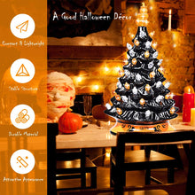 Load image into Gallery viewer, DREAMADE Hand-Painted Ceramic Christmas Tree, 14in Battery Powered Tabletop Xmas Decor, with 12 Bulit-in Lights and Top Star, Forever Lighted Holiday Centerpiece