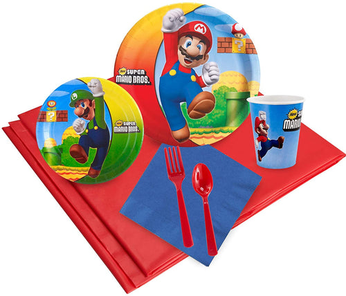 BirthdayExpress Super Mario Bros Party Supplies - Party Pack for 24