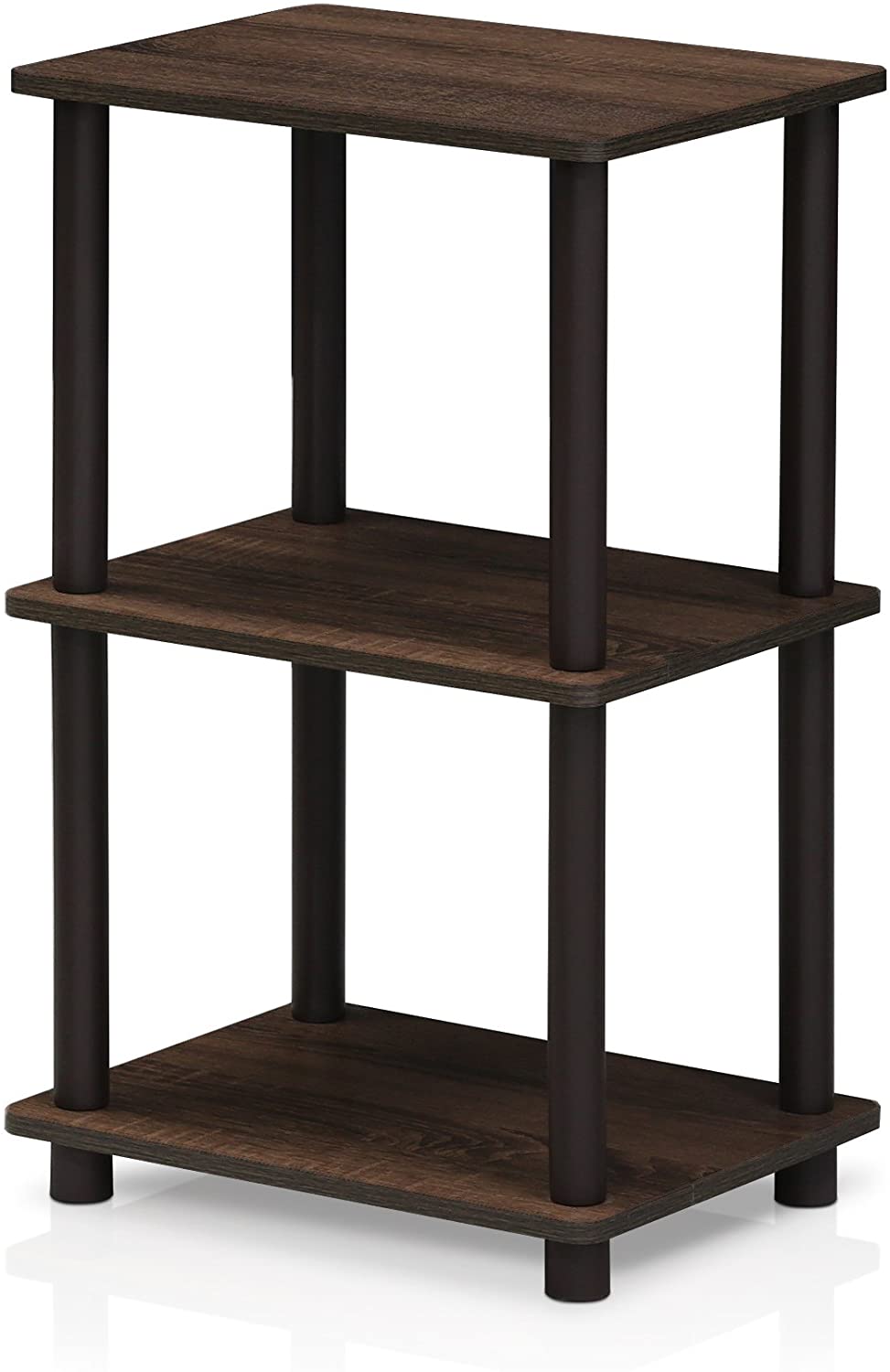 Furinno Turn-N-Tube 2 Space Shelf, Walnut/Brown