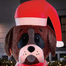 Load image into Gallery viewer, Gemmy 6Ft. Tall Christmas Inflatable Airblown St. Bernard Rescue Dog with Santa Hat Indoor/Outdoor Holiday Decoration