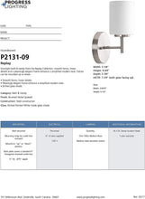 Load image into Gallery viewer, Progress Lighting P2131-104 Replay 1 Light Wall Bracket