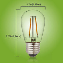 Load image into Gallery viewer, Newhouse Lighting S14LED18 Outdoor Weatherproof Shatterproof 2W S14 Vintage LED Filament Replacement String Light Bulbs Standard Base 18-Pack Dimmable Clear