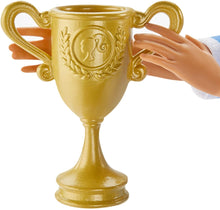 Load image into Gallery viewer, Barbie Soccer Coach Playset with Brunette Soccer Coach Doll, Student Doll and Accessories: Soccer Ball, Clipboard, Goal Net, Cones, Bench and More for Ages 3 and Up, Multi