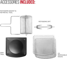 Load image into Gallery viewer, Chefman 6.3 Quart Digital Air Fryer+ Rotisserie, Dehydrator, Convection Oven, 8 Touch Screen Presets Fry, Roast, Dehydrate &amp; Bake, BPA-Free, Auto Shutoff, Accessories Included, XL Family Size, Black