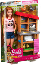 Load image into Gallery viewer, Barbie Chicken Farmer Doll, Red-Haired, and Playset with Henhouse and Accessories
