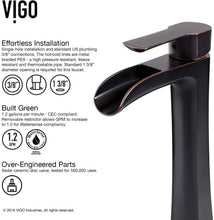 Load image into Gallery viewer, VIGO Niko Single Lever Vessel Bathroom Faucet with Pop Up