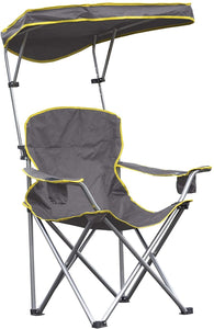 Quik Shade Heavy Duty Max Shade Extra Wide Folding Camp Chair with Tilt UV Sun Protection Canopy