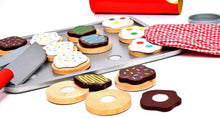 Load image into Gallery viewer, Melissa &amp; Doug Slice-and-Bake Wooden Cookie Play Food Set, Pretend Play, Materials, 28 Pieces, 10.5" H x 13.5" W x 3.25" L