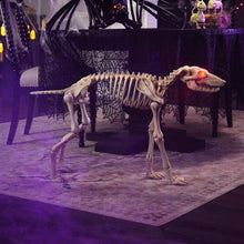 Load image into Gallery viewer, Spooky Hollow 34 Inch Life Size Animated Halloween Greyhound Crazy Bones Skeleton with Sound - Eyes Light Up Red