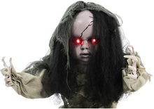 Load image into Gallery viewer, Haunted Hill Farm HHFJGIRL-1LSA 33 in. Animotronic Groundbreaker Zombie, Indoor/Outdoor Halloween Decoration, Multi