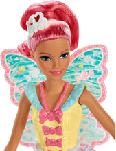 Load image into Gallery viewer, Barbie Dreamtopia Fairy Doll, Approx 12-Inch, with A Colorful Candy Theme, Pink Hair and Wings, for 3 to 7 Year Olds