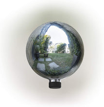 Load image into Gallery viewer, Alpine Corporation GLB292SL Garden, Lawn, Yard, Silver Alpine Glass Gazing Globe, Outdoor Festive Holiday Décor f