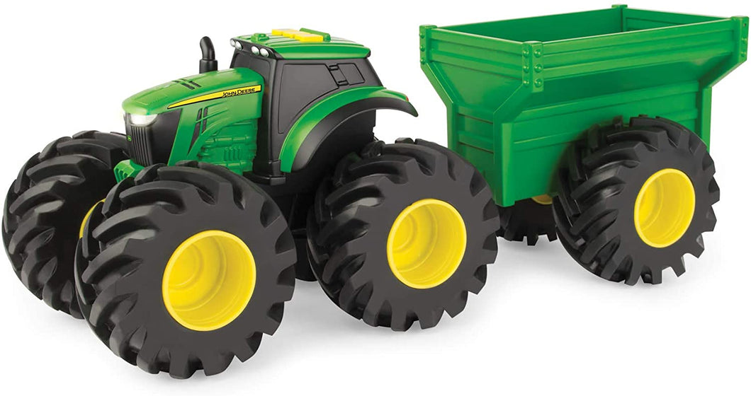 John Deere Monster Treads Lights & Sounds 8 Inch Tractor with Wagon