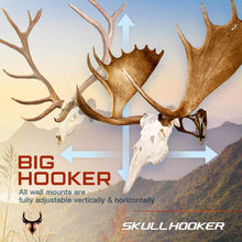 Load image into Gallery viewer, Skull Hooker Big Hooker European Trophy Mount – Perfect Kit for Hanging and Mounting Taxidermy Elk, Moose, &amp; Caribou Antlers Skulls for Display – Graphite Black