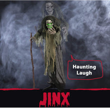 Load image into Gallery viewer, Haunted Hill Farm HHSKEL-2FLS Life-Size Animated Talking Skeleton Prop w/Moving Mouth, Battery-Operated Indoor/Outdoor Halloween Decoration, Color 1