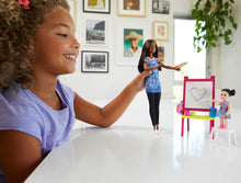 Load image into Gallery viewer, Barbie Art Teacher Playset with Brunette Doll, Easel and Accessories