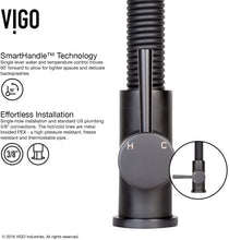 Load image into Gallery viewer, VIGO VG02001MB Edison Solid Brass Single Handle Pull Down Sprayer Kitchen Sink Faucet. Centerset Single Hole Faucet, Swivel Head Design. Plated Matte Black Finish