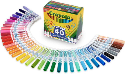 Crayola Ultra Clean Washable Markers, Kids Indoor Activities At Home, Broad Line, 40 Classic Colors
